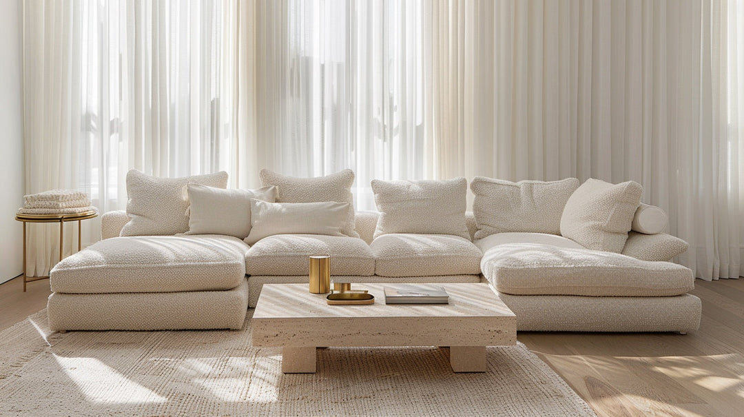 Timeless luxury interior design living room with neutral tones and statement furniture | Downton Home