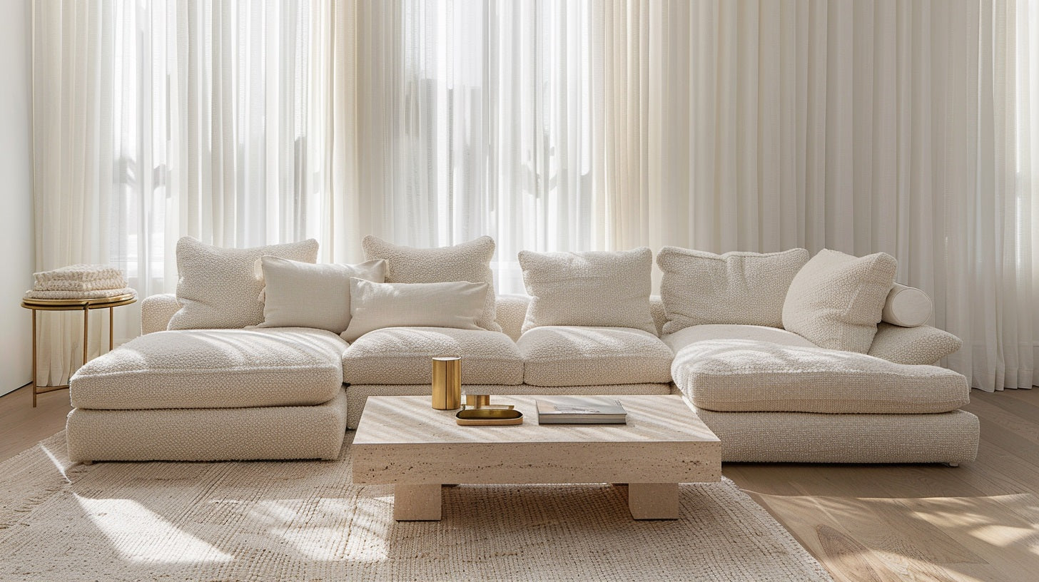 Timeless luxury interior design living room with neutral tones and statement furniture | Downton Home