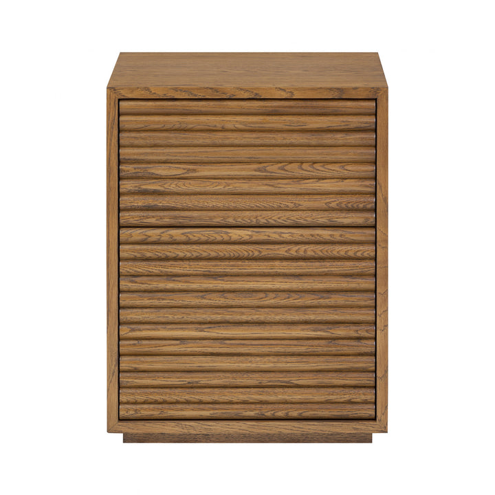 Charlton Bedside Table Oak in Walnut Finish