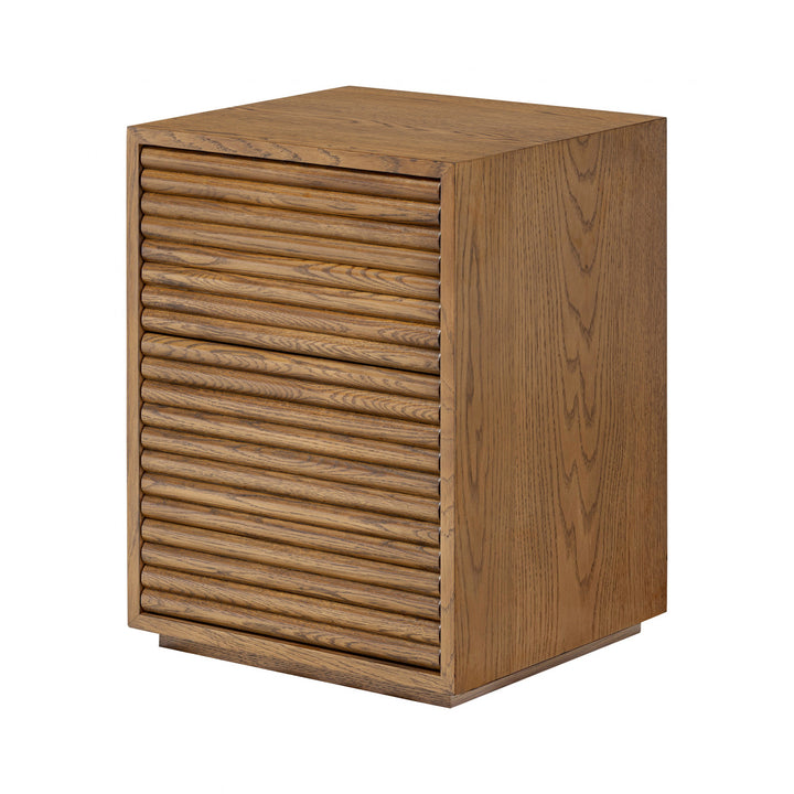 Charlton Bedside Table Oak in Walnut Finish
