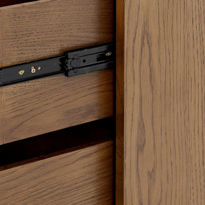 Charlton Bedside Table Oak in Walnut Finish