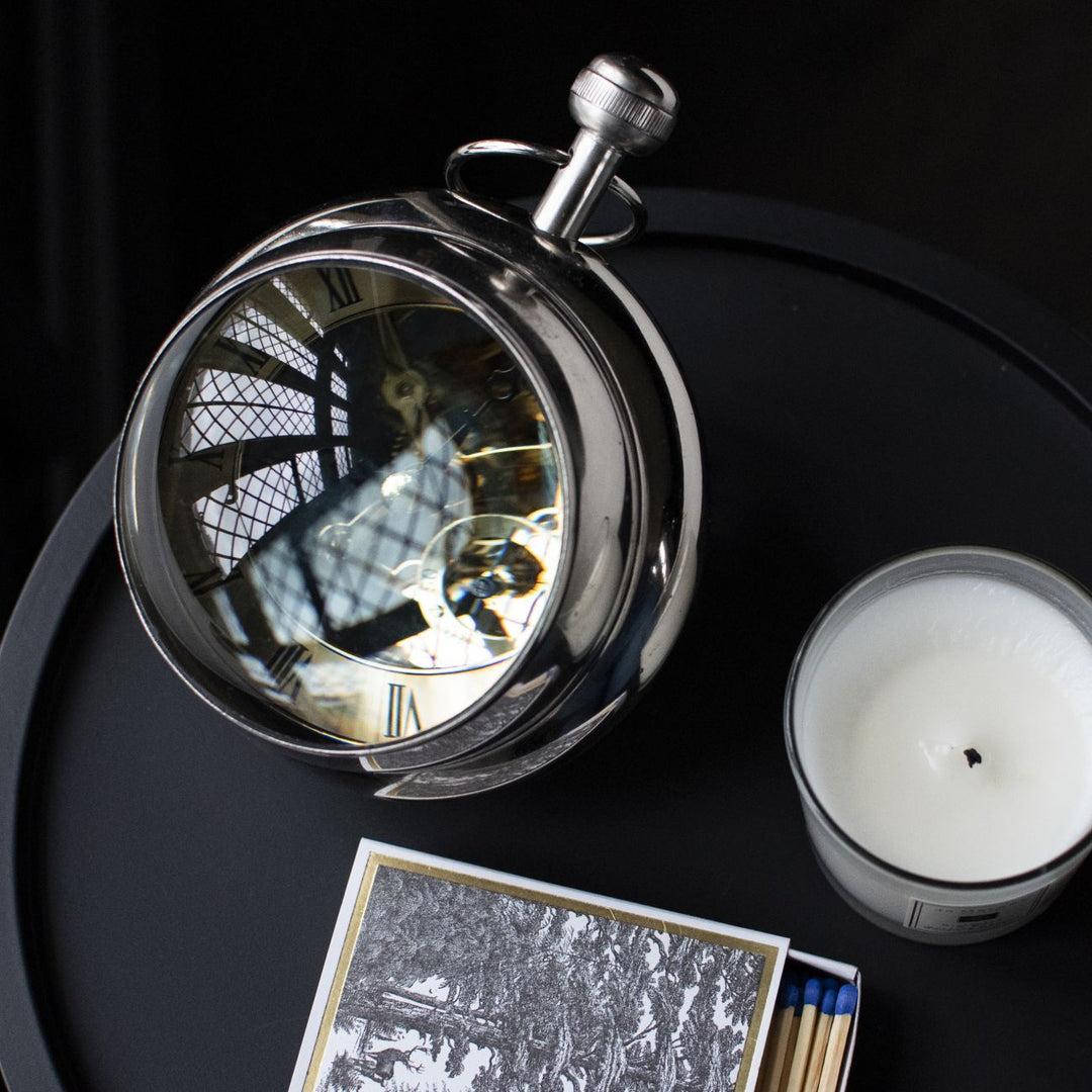 Cooper Nickel Paperweight Clock