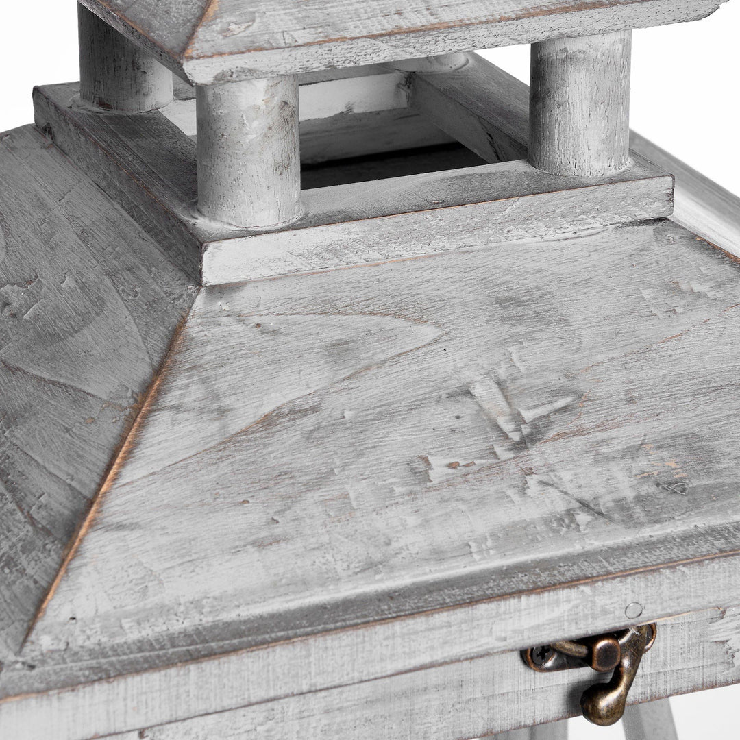 Set Of Three Wooden Lanterns With Traditional Cross Section by Hill Interiors