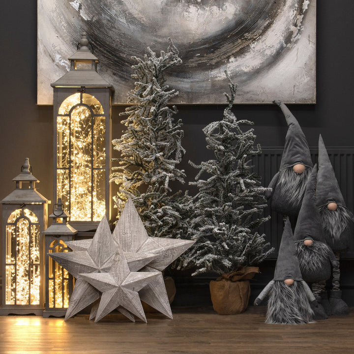 Set Of Three Wooden Lanterns With Archway Design by Hill Interiors