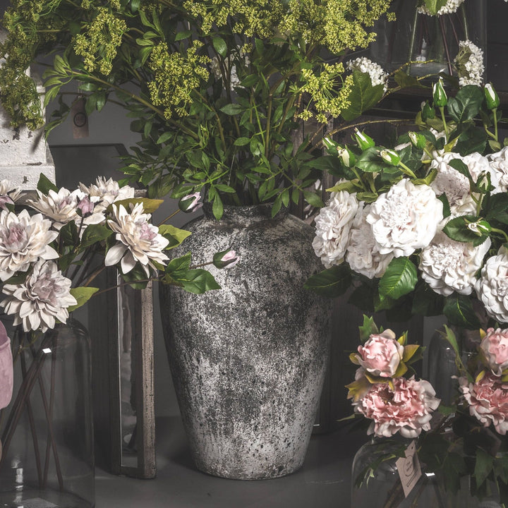 Aged Stone Tall Ceramic Vase by Hill Interiors