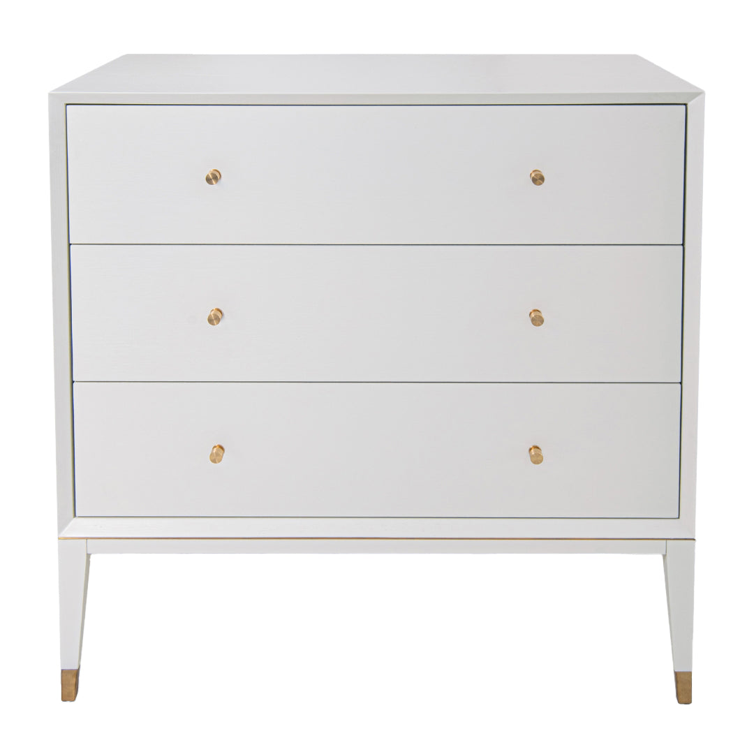 Bex White 3 Drawer Chest - Brushed