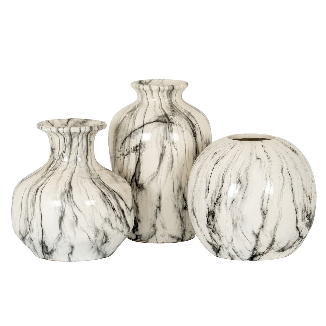 Marble Effect Squat Vase by Hill Interiors