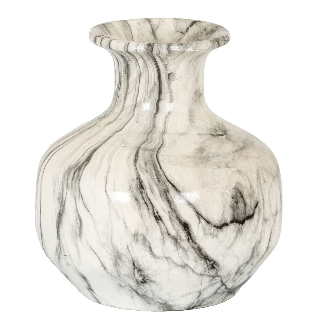 Marble Effect Squat Vase by Hill Interiors