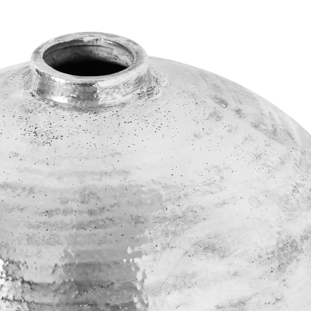 Large Hammered Silver Astral Vase by Hill Interiors