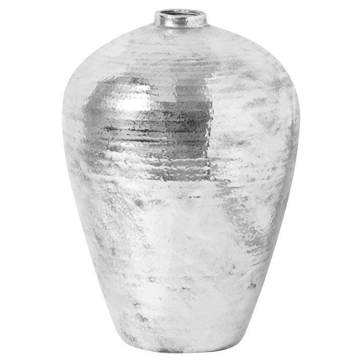 Large Hammered Silver Astral Vase by Hill Interiors