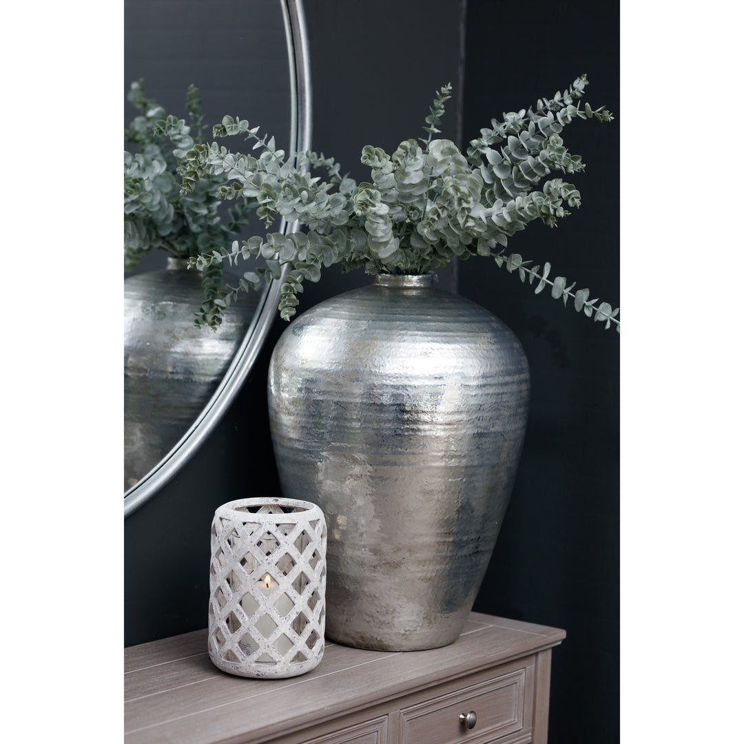 Hammered Silver Astral Vase by Hill Interiors