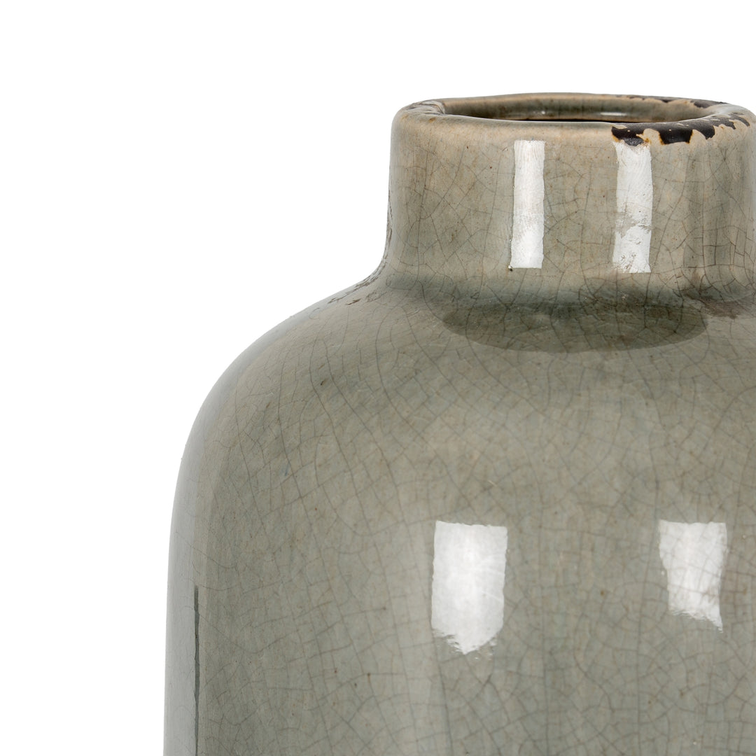 Garda Grey Glazed Raine Vase by Hill Interiors
