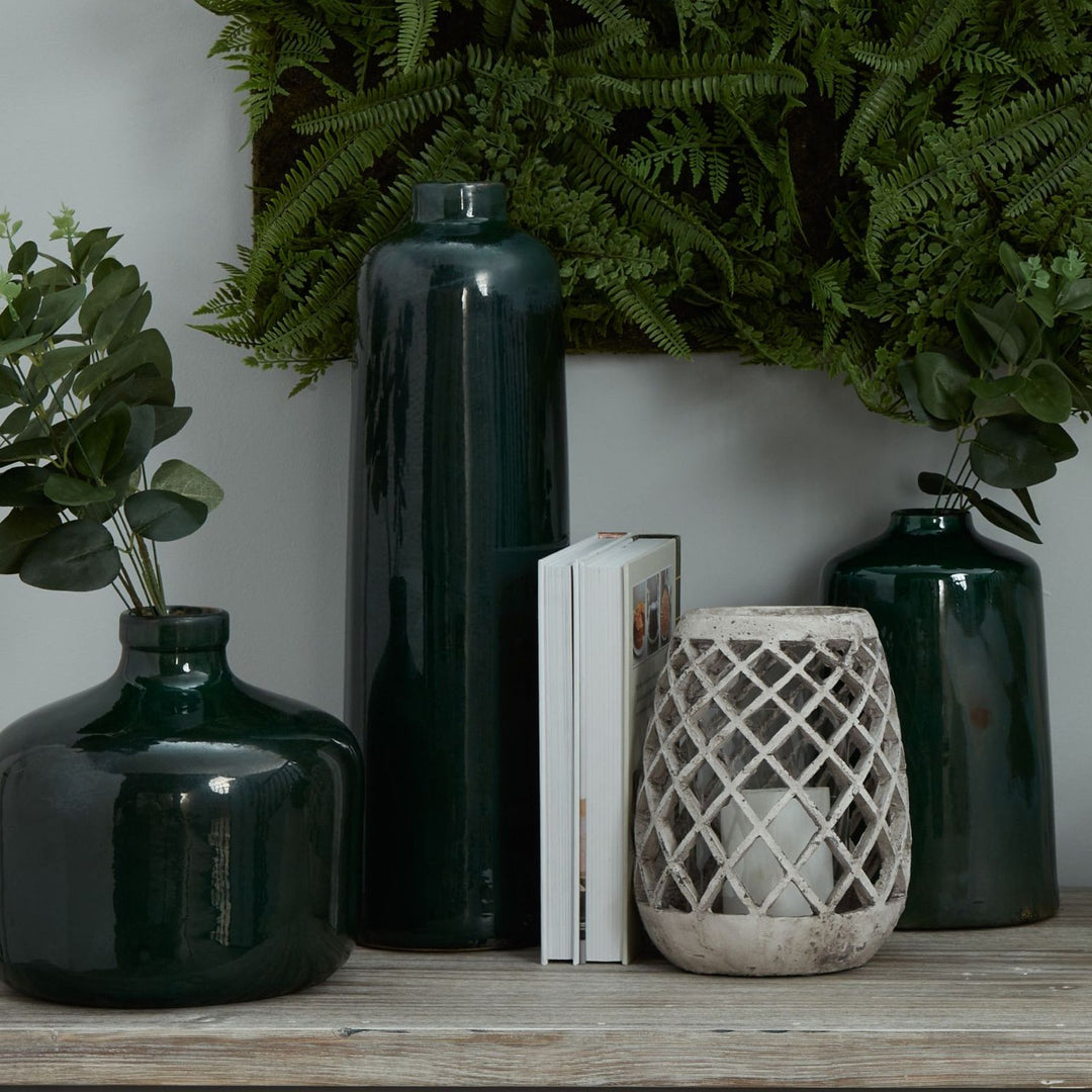Garda Emerald Glazed Liv Vase by Hill Interiors