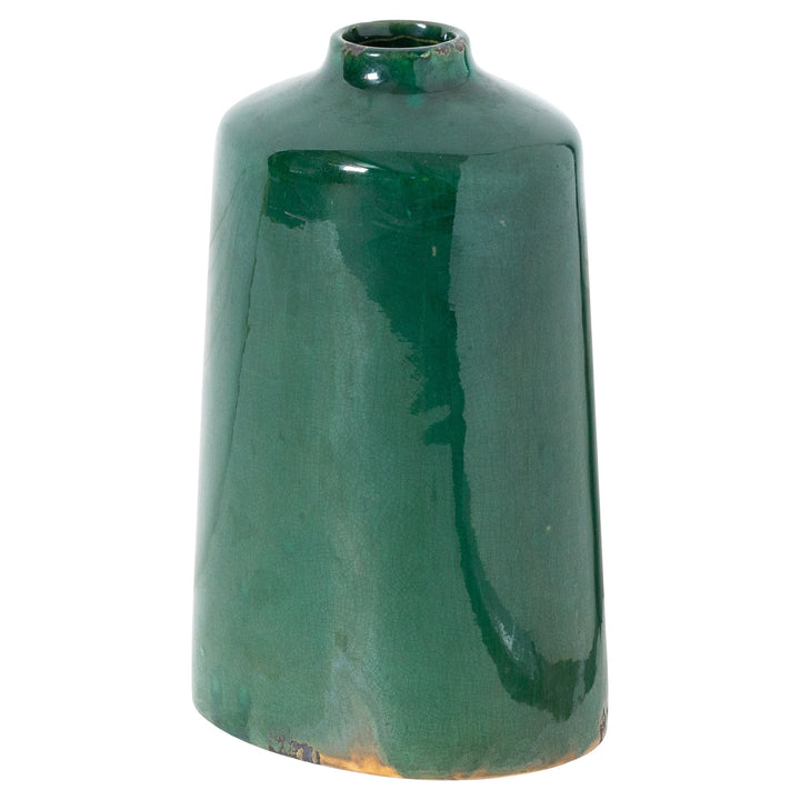 Garda Emerald Glazed Liv Vase by Hill Interiors