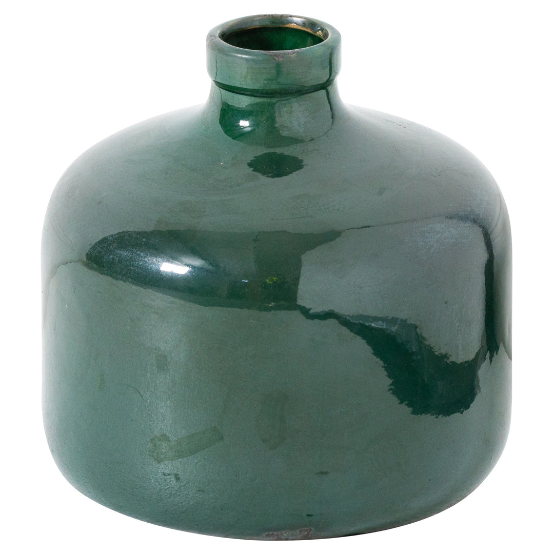 Garda Emerald Glazed Eve Vase by Hill Interiors