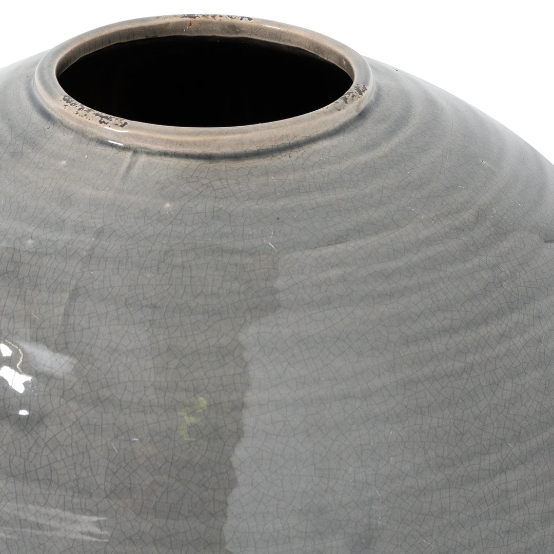 Garda Grey Glazed Regola Vase by Hill Interiors