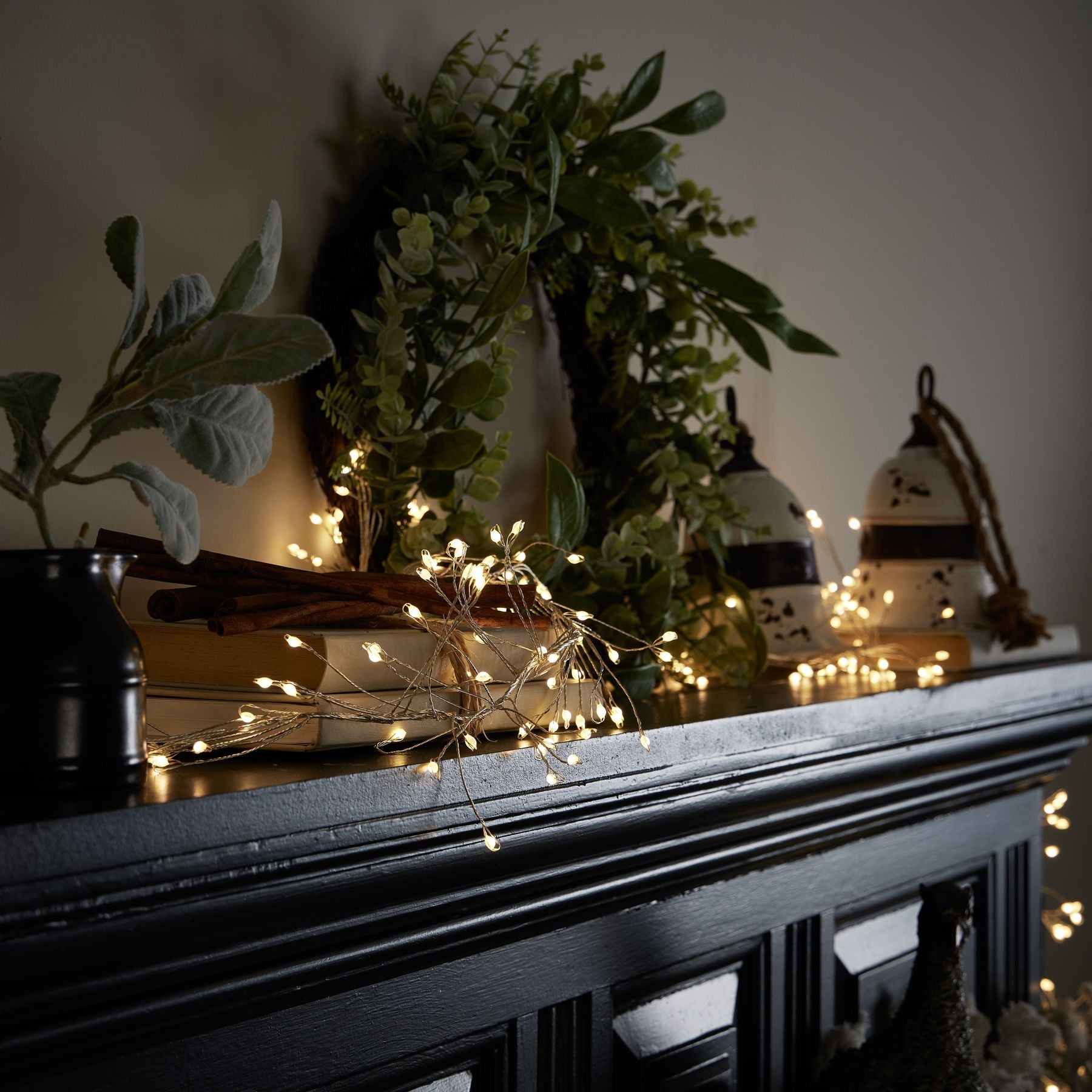 2.75m\9ft Plug-In LED 8 Sequence Warm White Cluster String by Hill Interiors