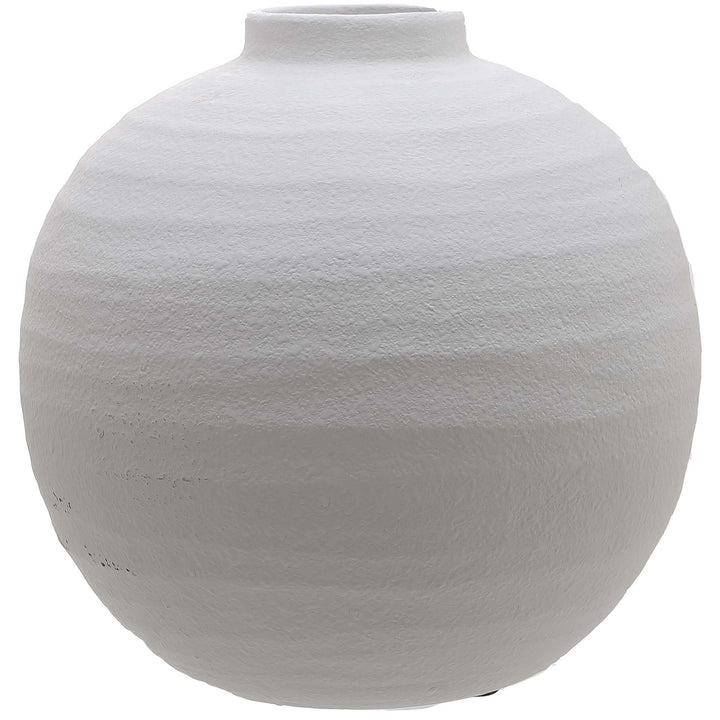 Tiber Matt White Ceramic Vase by Hill Interiors