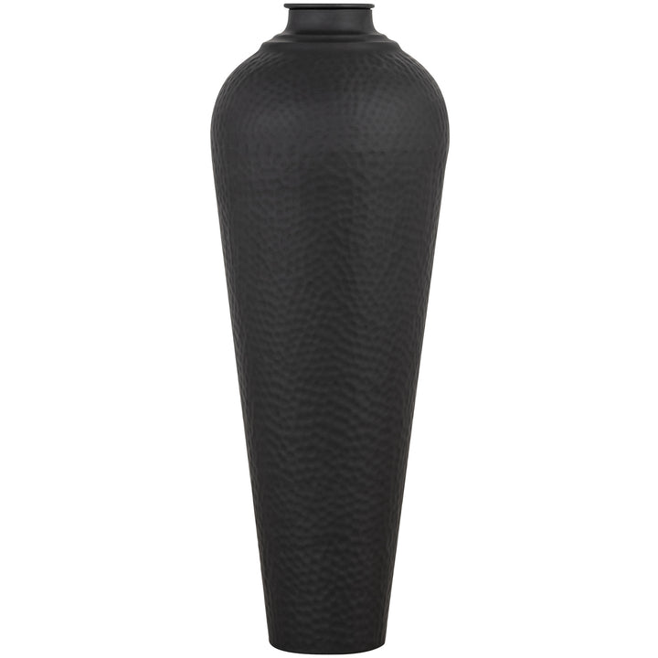Matt Black Medium Hammered Vase With Lid by Hill Interiors