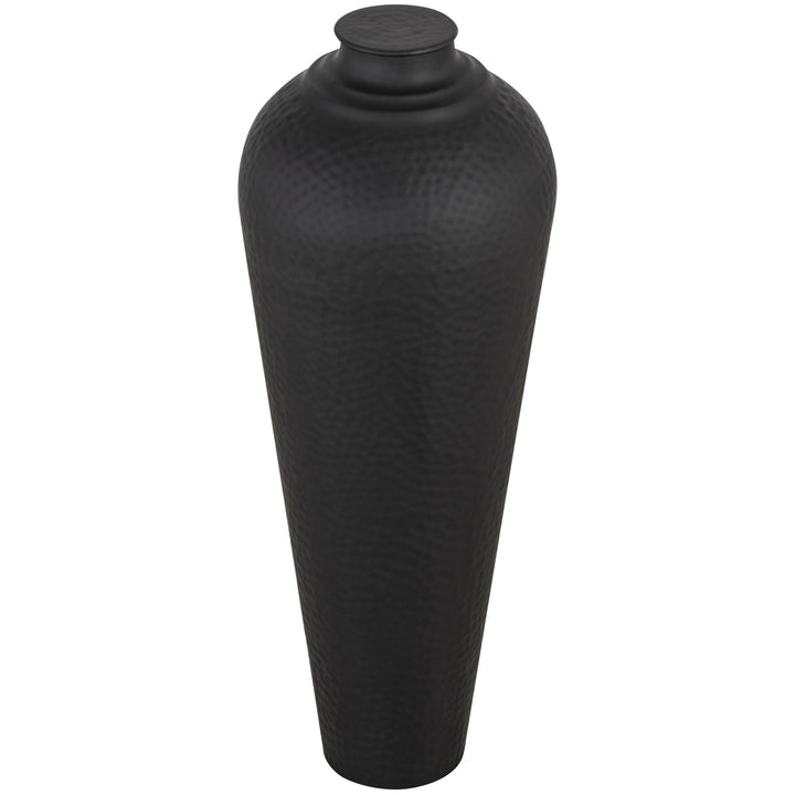 Matt Black Medium Hammered Vase With Lid by Hill Interiors