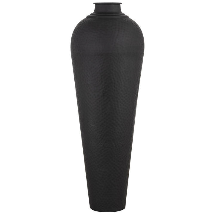 Matt Black Large Hammered Vase With Lid by Hill Interiors