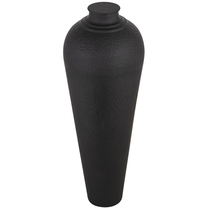 Matt Black Large Hammered Vase With Lid by Hill Interiors