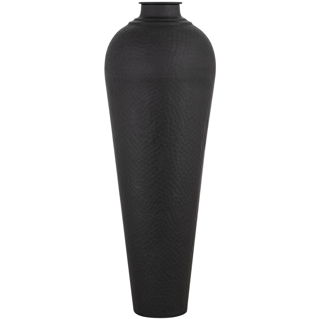 Matt Black Large Hammered Vase With Lid by Hill Interiors