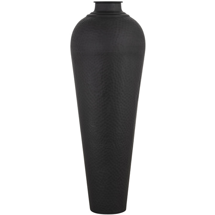 Matt Black Large Hammered Vase With Lid by Hill Interiors