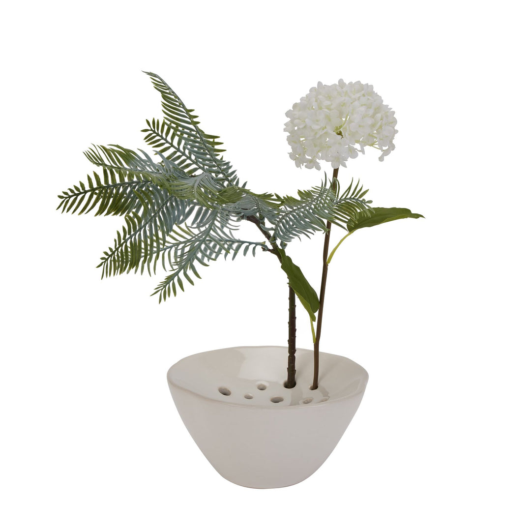 Off White Ceramic Flower Frog by Hill Interiors