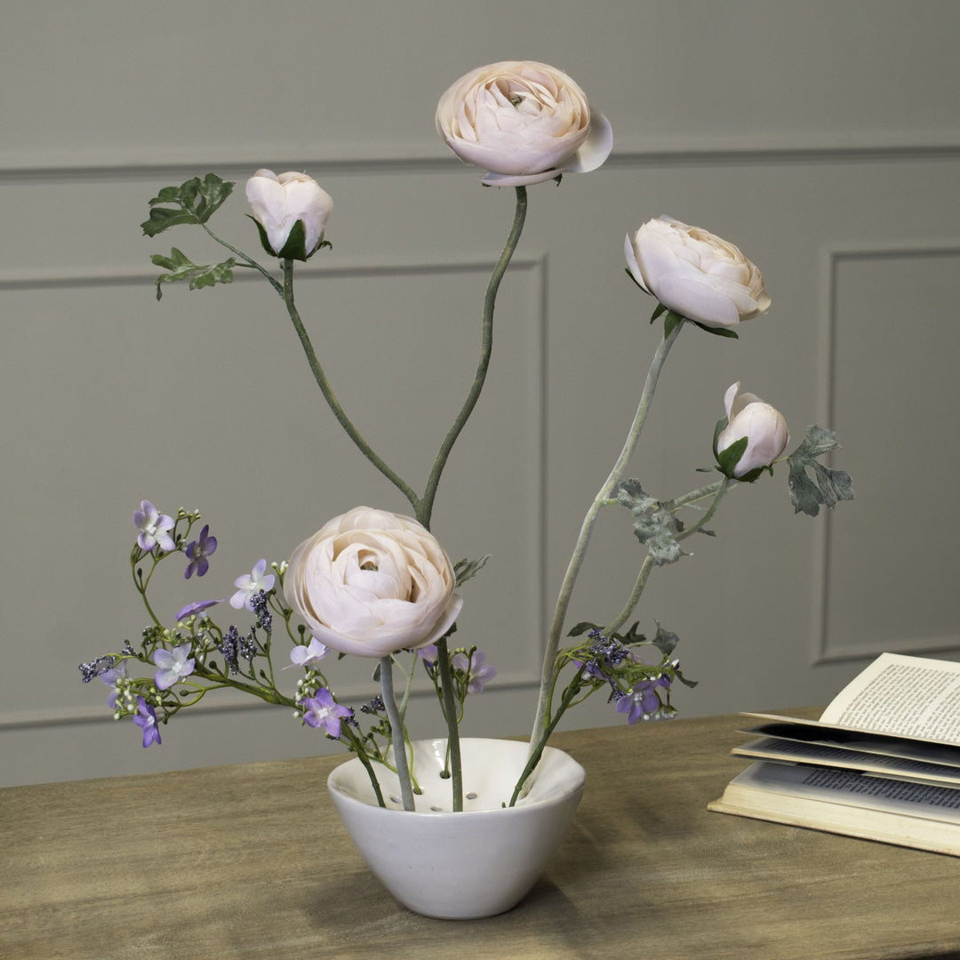 Off White Ceramic Flower Frog by Hill Interiors