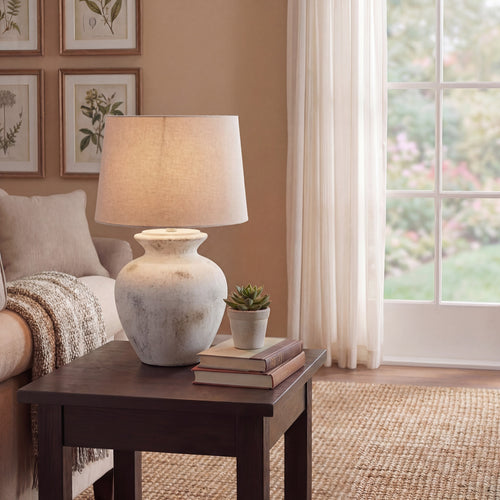 Downton Antique White Lamp