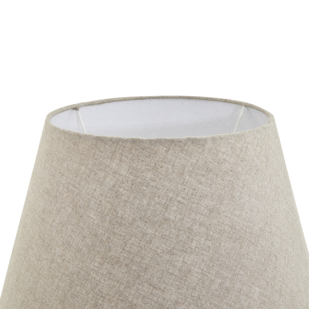 Amalfi Grey Candlestick Table Lamp With Linen Shade by Hill Interiors