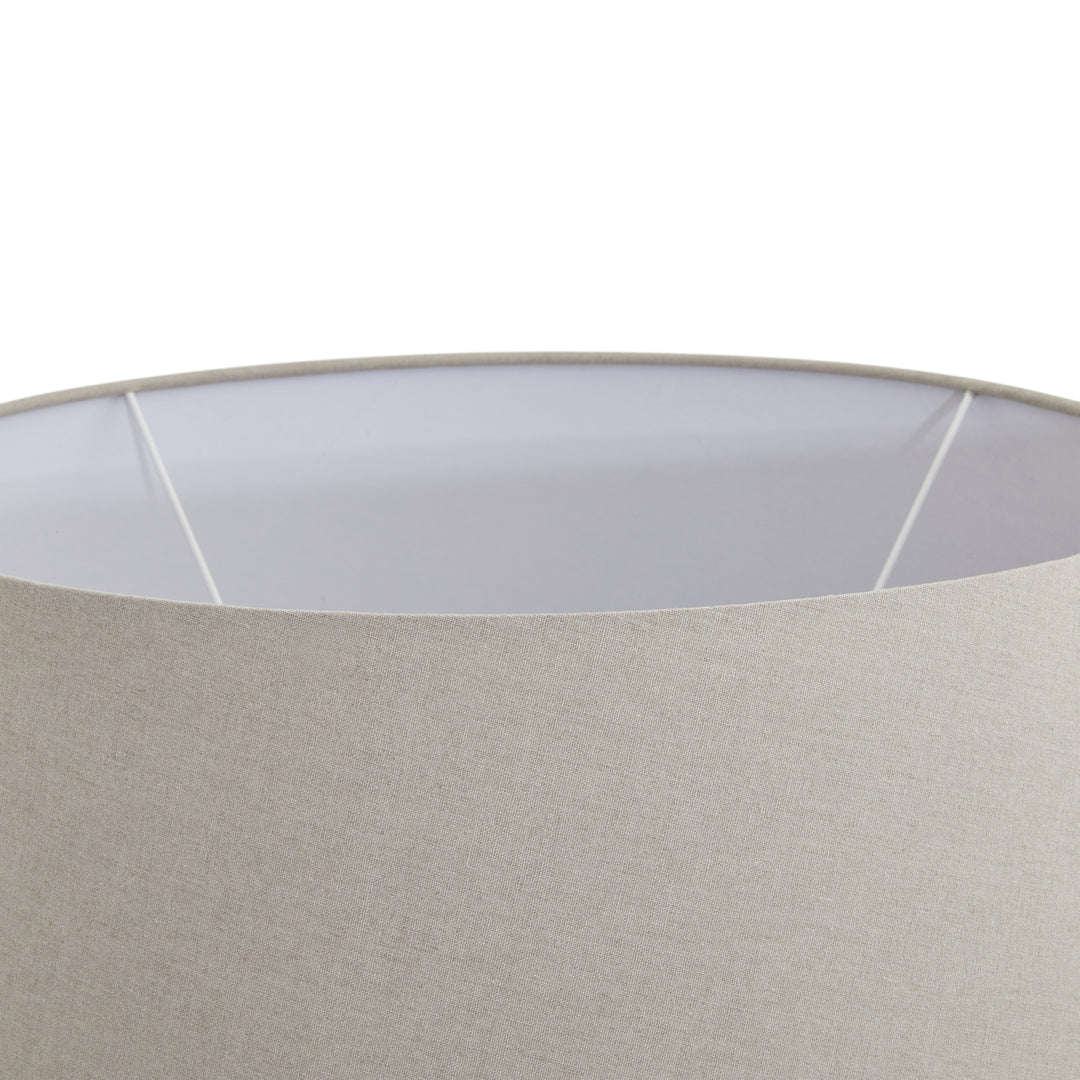 Amalfi Grey Round Table Lamp With Linen Shade by Hill Interiors