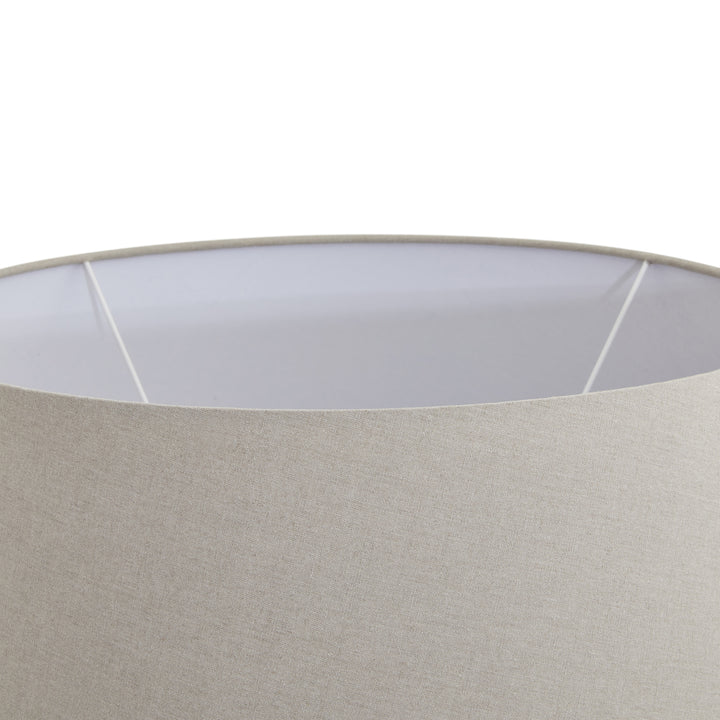 Amalfi Grey Round Table Lamp With Linen Shade by Hill Interiors