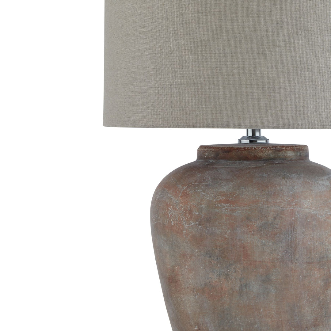 Siena Brown Table Lamp With Linen Shade by Hill Interiors