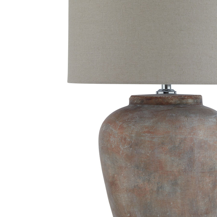 Siena Brown Table Lamp With Linen Shade by Hill Interiors