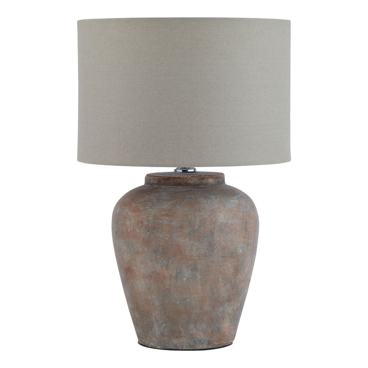 Siena Brown Table Lamp With Linen Shade by Hill Interiors