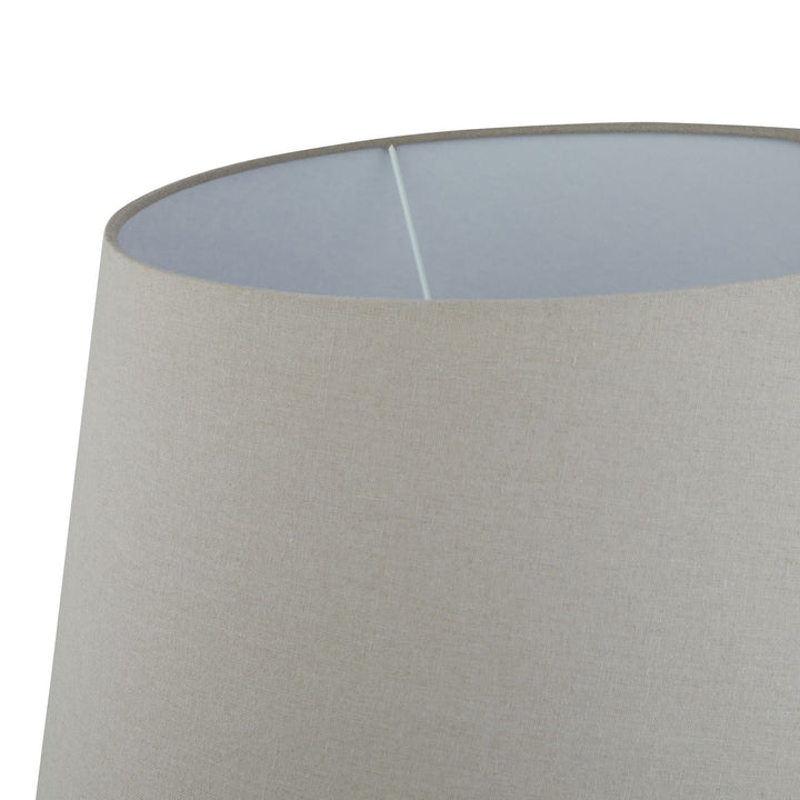 Siena Brown Round Table Lamp With Linen Shade by Hill Interiors – view 3