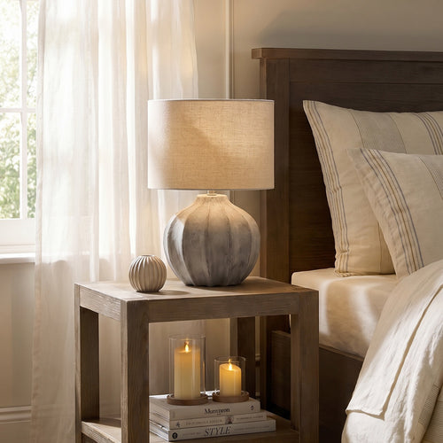 Darcy Antique White Flute Lamp