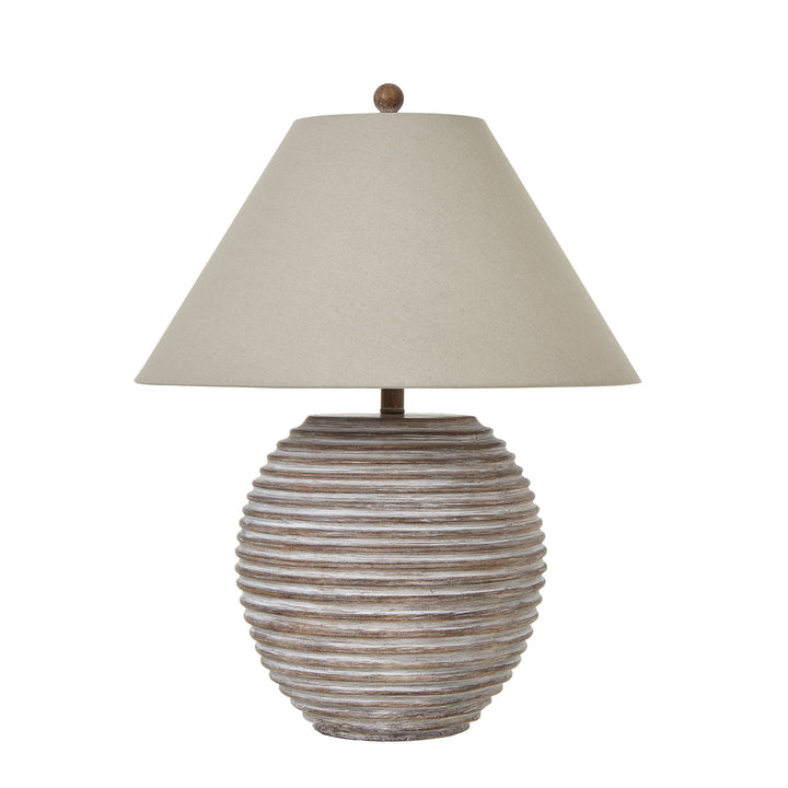 Saturn Table Lamp With Linen Shade by Hill Interiors