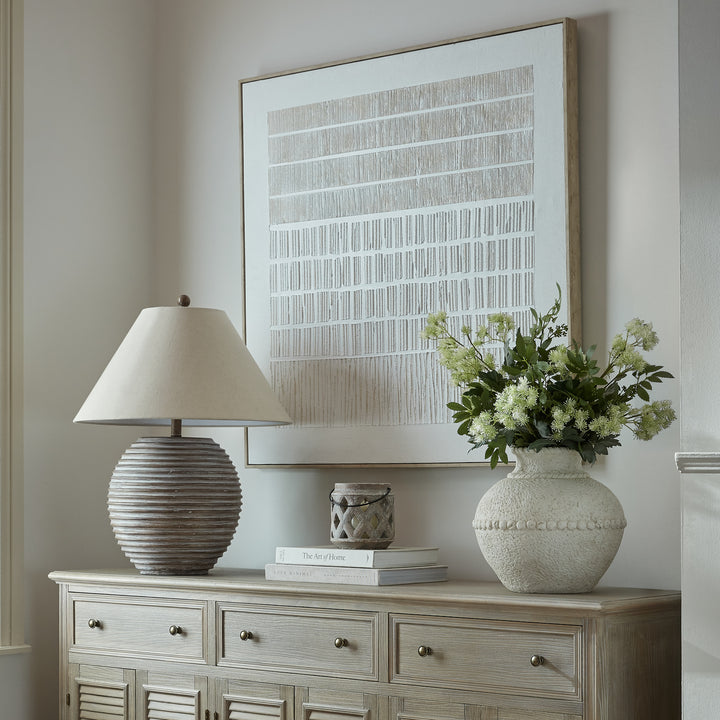 Saturn Table Lamp With Linen Shade by Hill Interiors