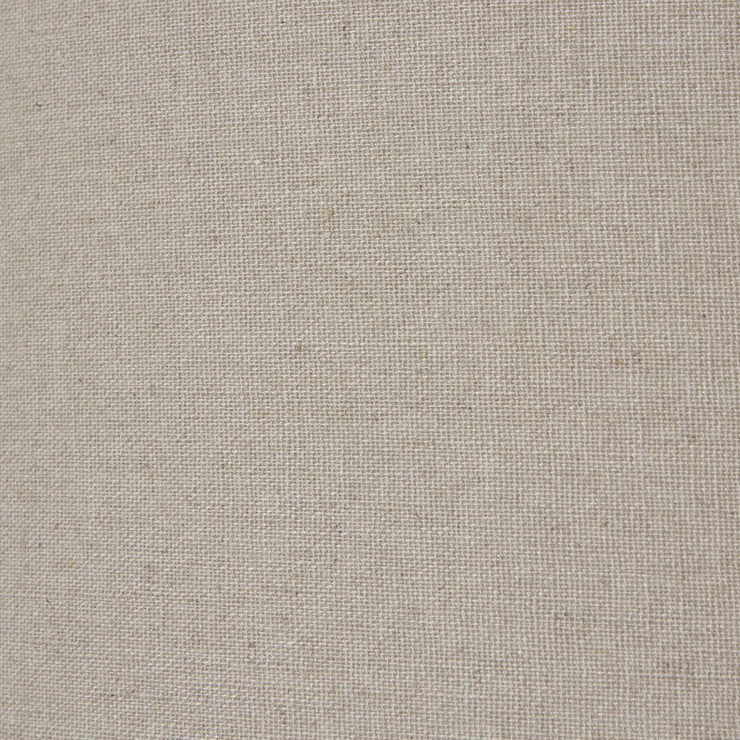 Squat White Beaded Ceramic Lamp With Linen Shade by Hill Interiors