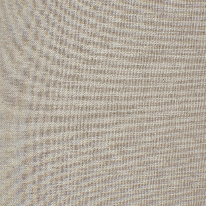 Squat White Beaded Ceramic Lamp With Linen Shade by Hill Interiors