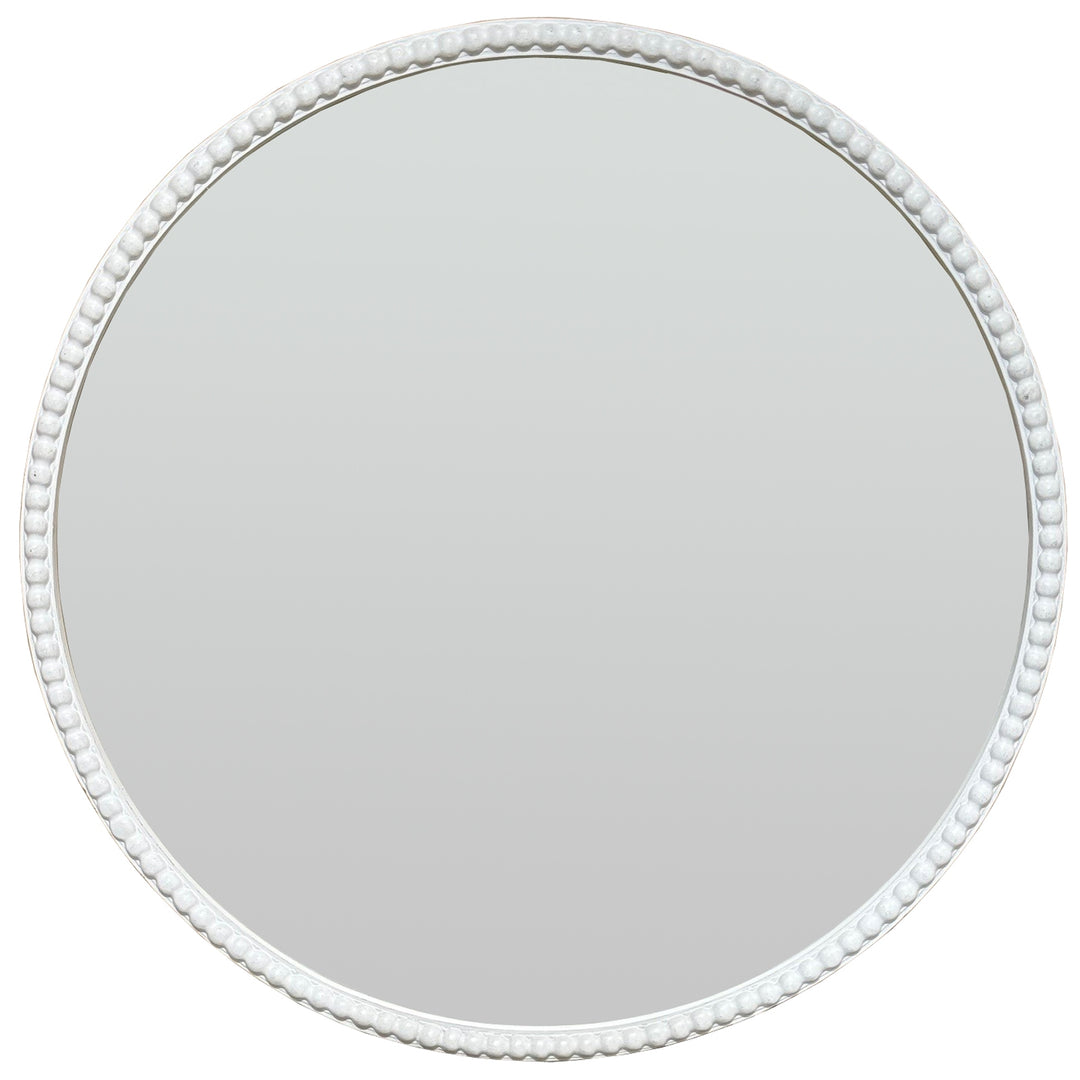 Washed Wood Framed Beaded Mirror