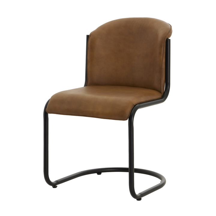 Billy Leather Curved Dining Chair by Hill Interiors