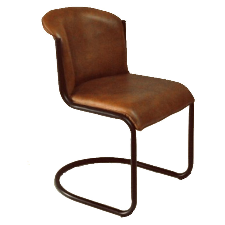 Billy Leather Curved Dining Chair by Hill Interiors