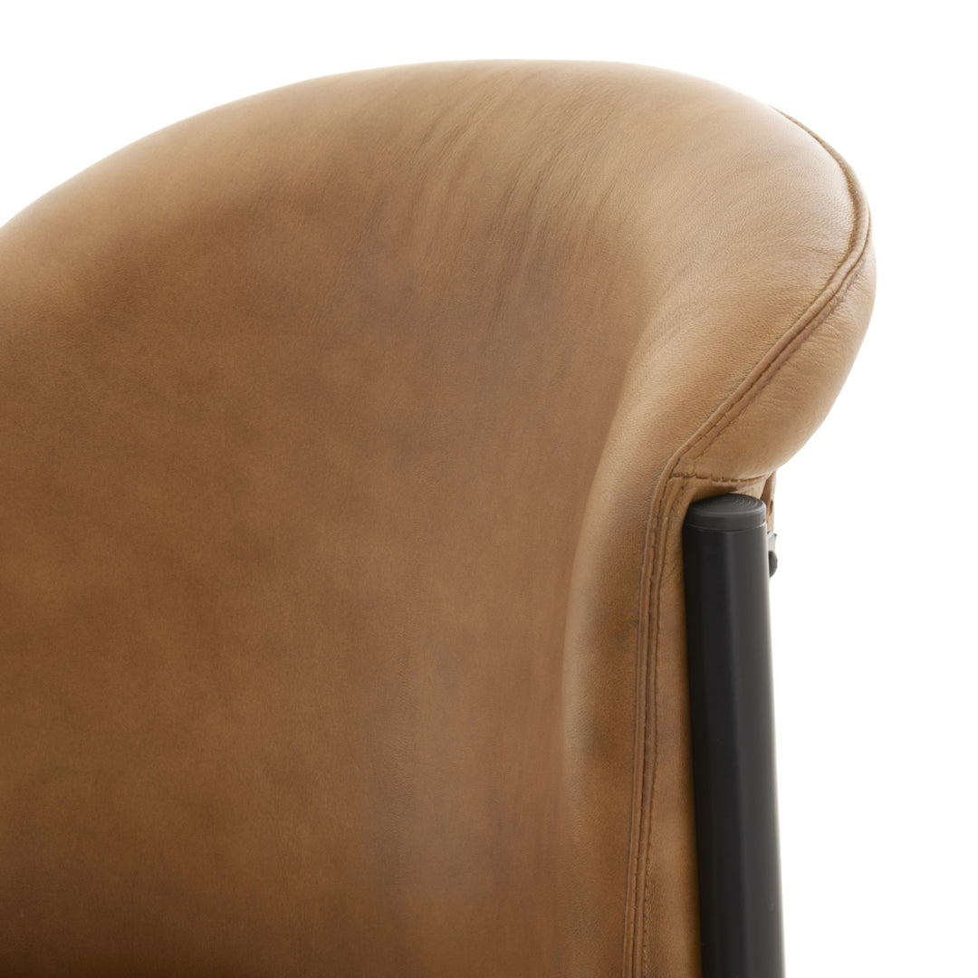 Billy Leather Curved Dining Chair by Hill Interiors