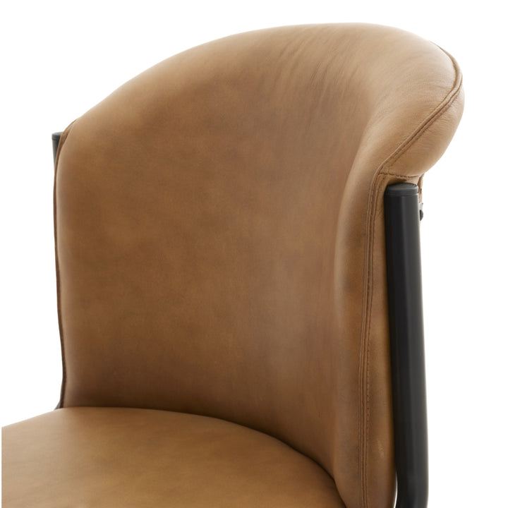 Billy Leather Curved Dining Chair by Hill Interiors