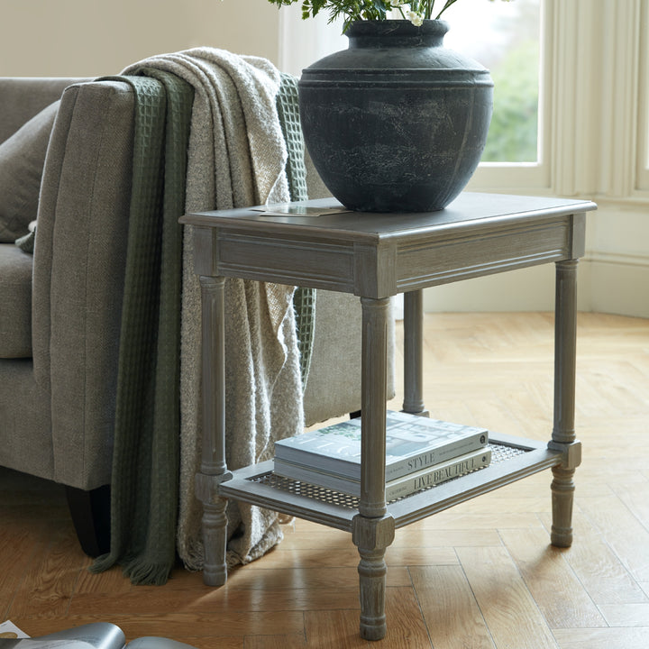 The Serene Rattan Collection Side Table by Hill Interiors