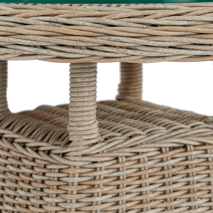 Amalfi Collection Outdoor Bistro Table With Wood Top